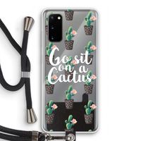 Cactus quote: Samsung Galaxy S20 Transparant Hoesje met koord
