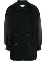 Alexander McQueen manteau en laine à fermeture croisée - Noir