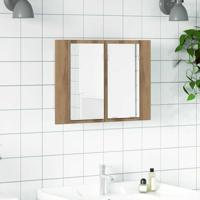 Spiegelkast LED 60x12x45 cm bewerkt hout artisanaal eikenkleur