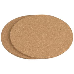 Pannen onderzetters rond - set 2x stuks - van kurk - dia 18 cm