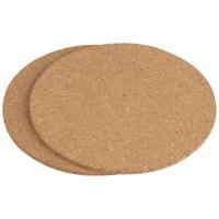 Pannen onderzetters rond - set 2x stuks - van kurk - dia 18 cm