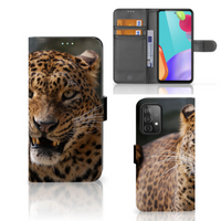 Samsung Galaxy A52 Telefoonhoesje met Pasjes Luipaard - thumbnail