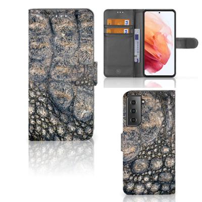 Samsung Galaxy S21 | Telefoonhoesje | Met pasjeshouder | Krokodillenprint