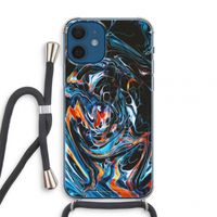 Black Unicorn: iPhone 12 mini Transparant Hoesje met koord