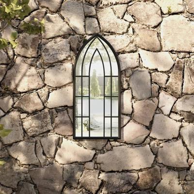 VidaXL Tuinspiegel 70x30 cm ijzer zwart