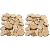 Kleine hobby schijfjes - mix ca 280x stuks - hout - hobby - knutselen - knutselhoutjes