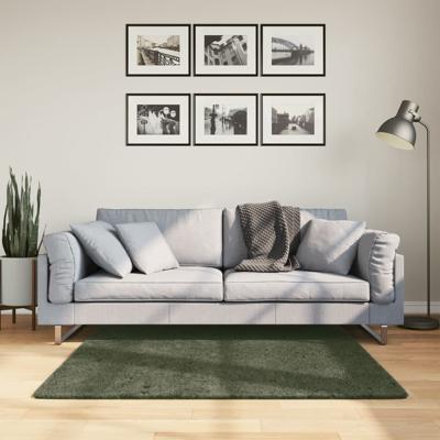 VidaXL Vloerkleed huarte laagpolig zacht wasbaar 120x120 cm bosgroen