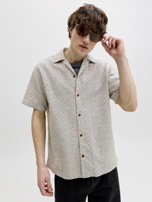 Jack & Jones Jprbluwinson Print Dobby S/s Shirt Ln Overhemd 4960868 Moonstruck Relaxfit