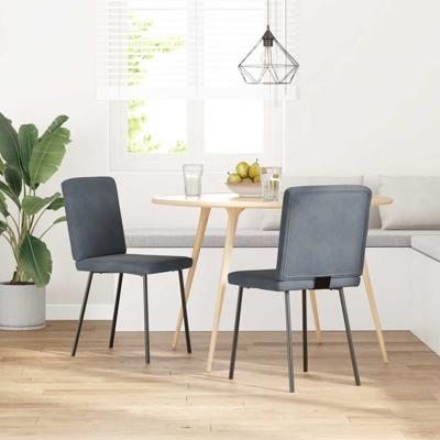 Eetkamerstoelen 2 st fluweel donkergrijs
