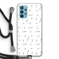 Hipster stripes: Samsung Galaxy A32 4G Transparant Hoesje met koord