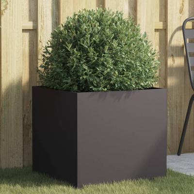 Plantenbak 49x47x46 cm koudgewalst staal zwart