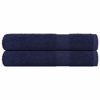 VidaXL Handdoeken 2 st 100x200 cm 360 g/m² 100% katoen marineblauw