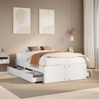 Bedframe zonder matras met lades grenenhout wit 135x190 cm