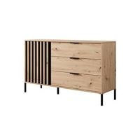 Meubella Dressoir Tasha - Eiken - Antraciet - 138 cm