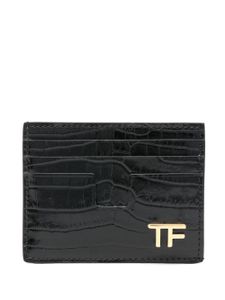 TOM FORD porte-cartes à effet peau de crocodile - Noir