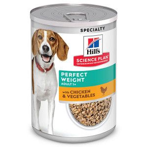 Hill&apos;s Adult Perfect Weight nat hondenvoer met kip en groenten blik 2 trays (24 x 363 g)