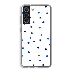 Blauwe stippen: Samsung Galaxy S21 FE Transparant Hoesje
