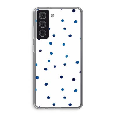 Blauwe stippen: Samsung Galaxy S21 FE Transparant Hoesje