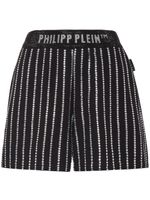 Philipp Plein short en coton à ornements en cristal - Noir - thumbnail