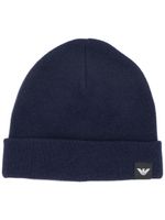 Emporio Armani bonnet à patch logo - Bleu