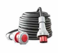 25 meter verlengkabel 63A 5-polig 5 x 10mm² 400V zwart IP67 Nexans Titanex