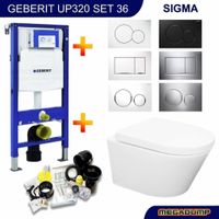 Geberit UP320 Toiletset 36 Aqua Splash Vesta Rimless Met Sigma Drukplaat - thumbnail