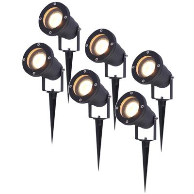 Set van 6 Sydney LED prikspots - Dimbaar - Kantelbaar - GU10 4 Watt 345 lumen - 2700K warm wit - IP65 Waterdicht - Zwart