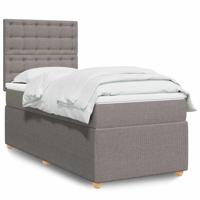 Boxspring met matras stof taupe 90x200 cm Boxspring met matras stof taupe 90x200 cm
