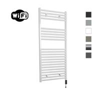 Elektrische Radiator Sanicare HWV Met Wifi 111,8x60 cm Wit 730W Met Thermostaat Zwart Rechtsonder Sanicare