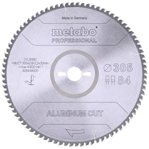 Metabo ALUMINIUM CUT PROFESSIONAL 628448000 Cirkelzaagblad 305 x 30 x 2.2 mm Aantal tanden: 84 1 stuk(s)