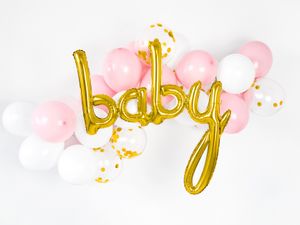 PartyDeko Folieballon Baby Goud