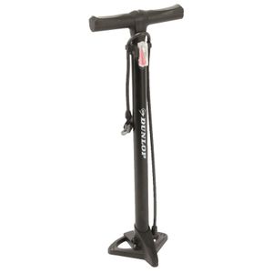 Zwarte fietspomp staand met extra ventielen 63 cm   -