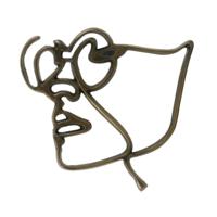 Light & Living wanddecoratie face antique bronskleurig 35 cm | 6 stuks