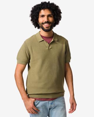 HEMA Herenpolo Kris structuur middengroen (middengroen)