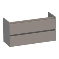 Brauer Joy - Onderkast Ondiep - 100 cm - met 2 Softclose Lades Greeploos en 1 Sifon Uitsparing - Mat Taupe