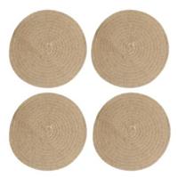 Creative Tops - Placemats, Rond, Set van 4 Stuks, Geweven, Naturel - C