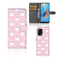 OPPO A74 4G Telefoonhoesje met Pasjes Sleeping Cats