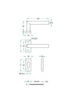 Deurkruk op rozet TIPO zwart rechthoekig rozet PC