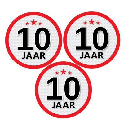 10 jaar leeftijd sticker - 12x - rond - Dia 15 cm - 10 jaar verjaardag - jubileum - leeftijd versier 10 jaar leeftijd sticker - 12x - rond - Dia 15 cm - 10 jaar verjaardag - jubileum - leeftijd versier