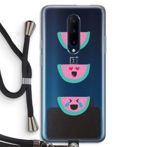 Smiley watermeloen: OnePlus 7 Pro Transparant Hoesje met koord
