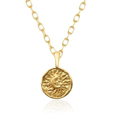 Zilveren Ketting met Gouden Plating en Zon en Maan Bedel - Tijdloze Mystiek van Elenza