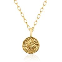 Zilveren Ketting met Gouden Plating en Zon en Maan Bedel - Tijdloze Mystiek van Elenza