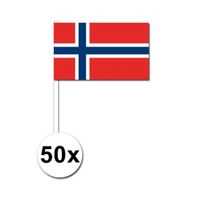 Zwaaivlaggetjes Noorwegen 50 stuks   -