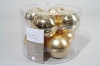 8 kerstballen licht goud glans-mat 70 mm - Ksd