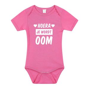 Hoera je wordt oom cadeau baby rompertje roze voor meisjes