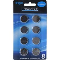 Powerful knoopcel batterijen - CR2032 - 8x stuks - rekenmachine - horloge - afstandsbediening