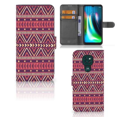 Motorola Moto G9 Play | E7 Plus | Telefoon Hoesje | Aztec Paars