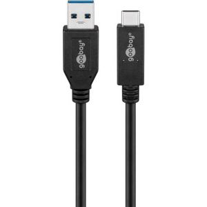 Wentronic 41073 USB-kabel USB 3.2 Gen 2 (3.1 Gen 2) 0,5 m USB A USB C Zwart