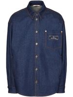 Valentino Garavani chemise en jean à patch logo - Bleu - thumbnail