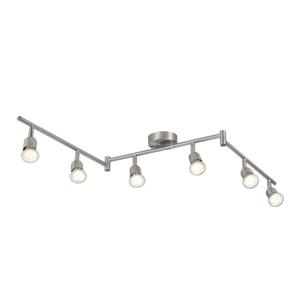 Plafondlamp 6 spots geborsteld staal Nordlux &apos;Avenue&apos; LED plafondlamp